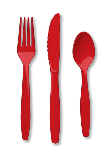 Rood Bestek Plastic 24st van Creative Converting koop je bij Partywinkel