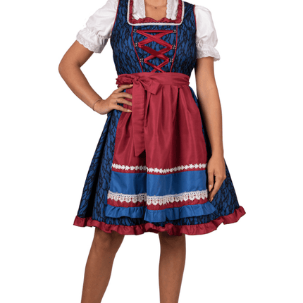 Rood Blauwe Dirndl Jurk Oktoberfest van PartyXclusive koop je bij Partywinkel