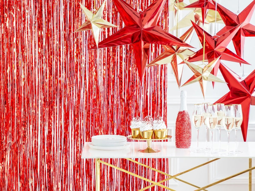 Rood Deurgordijn 2,5m van Partydeco koop je bij Partywinkel
