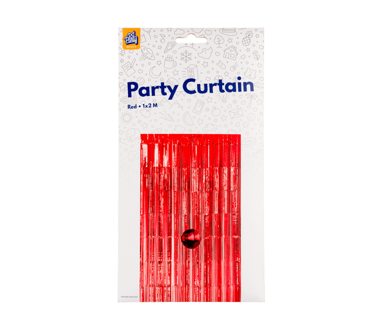 Rood Deurgordijn 2m van Paper Dreams koop je bij Partywinkel
