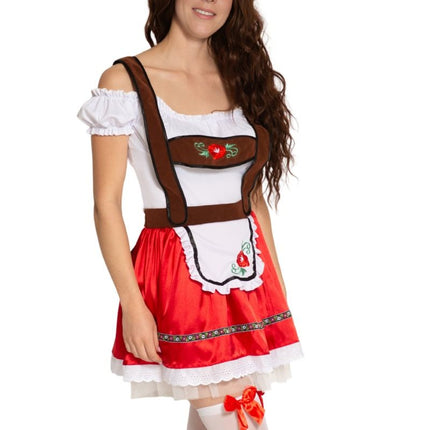 Rood Dirndl Jurk Oktoberfest Fay van Partychimp koop je bij Partywinkel