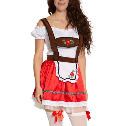 Rood Dirndl Jurk Oktoberfest Fay van Partychimp koop je bij Partywinkel