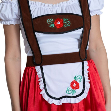 Rood Dirndl Jurk Oktoberfest Fay van Partychimp koop je bij Partywinkel