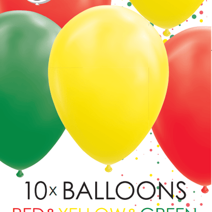Rood Geel Groene Ballonnen 30cm 10st van WeFiesta koop je bij Partywinkel