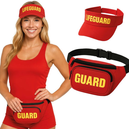 Rood Gele Verkleedset Lifeguard 2 delig van Fiestas Guirca koop je bij Partywinkel