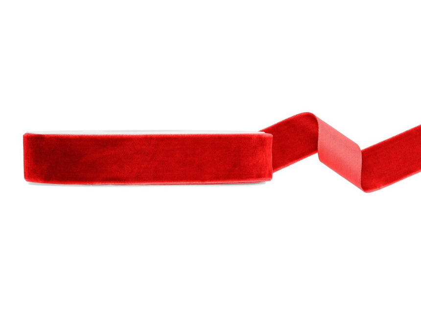 Rood Lint Velour 10m van Partydeco koop je bij Partywinkel