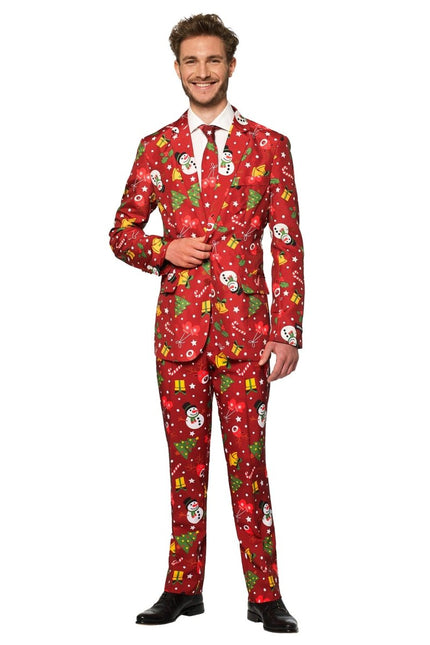 Rood Pak Kerstmis Met Licht van Suitmeister koop je bij Partywinkel