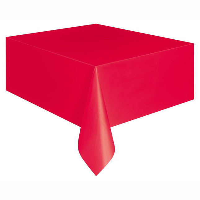 Rood Tafelkleed Plastic 2,74m van Unique koop je bij Partywinkel