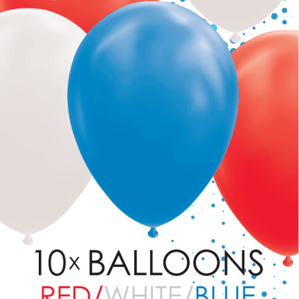 Rood Wit Blauwe Ballonnen 30cm 10st van WeFiesta koop je bij Partywinkel