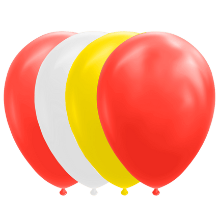 Rood Wit Gele Ballonnen 30cm 10st van WeFiesta koop je bij Partywinkel
