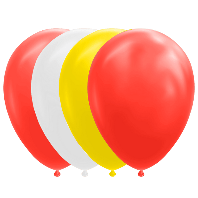 Rood Wit Gele Ballonnen 30cm 10st van WeFiesta koop je bij Partywinkel