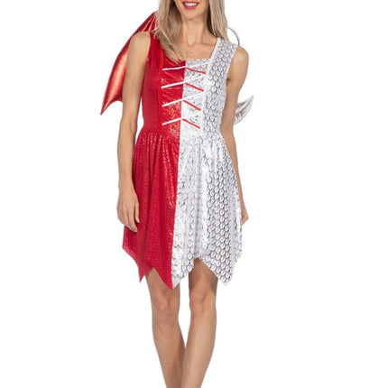 Rood Witte Jurk Dames Duivel En Engel van Wilbers & Wilbers koop je bij Partywinkel