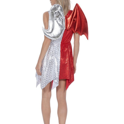 Rood Witte Jurk Dames Duivel En Engel van Wilbers & Wilbers koop je bij Partywinkel