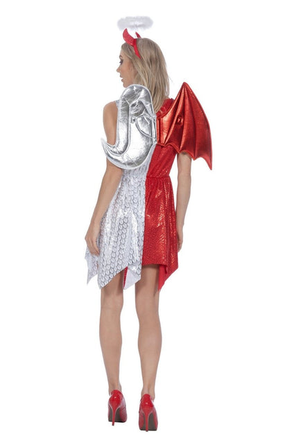 Rood Witte Jurk Dames Duivel En Engel van Wilbers & Wilbers koop je bij Partywinkel