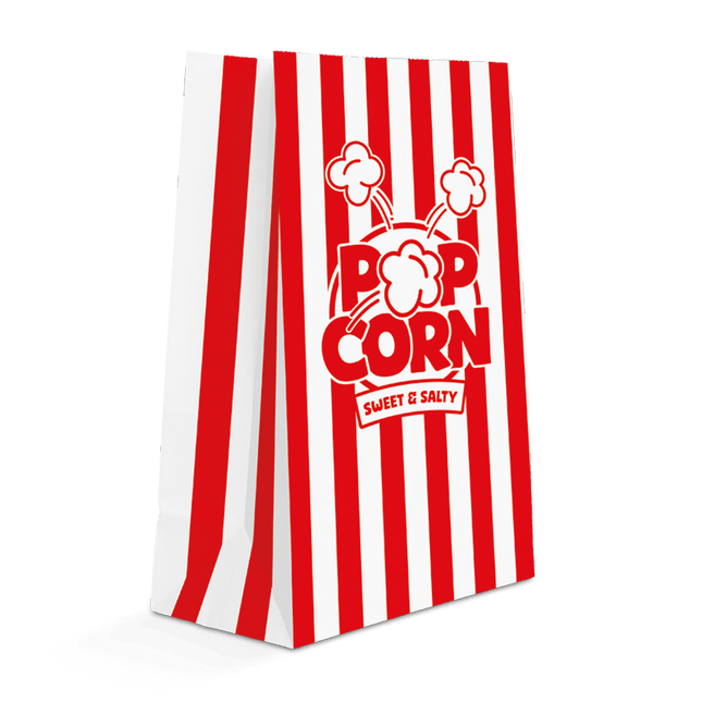 Rood Witte Popcorn Zakjes 23cm 8st van WeFiesta koop je bij Partywinkel