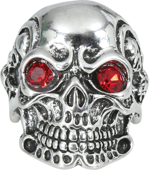 Rood Zilveren Ring Schedel van Fiestas Guirca koop je bij Partywinkel