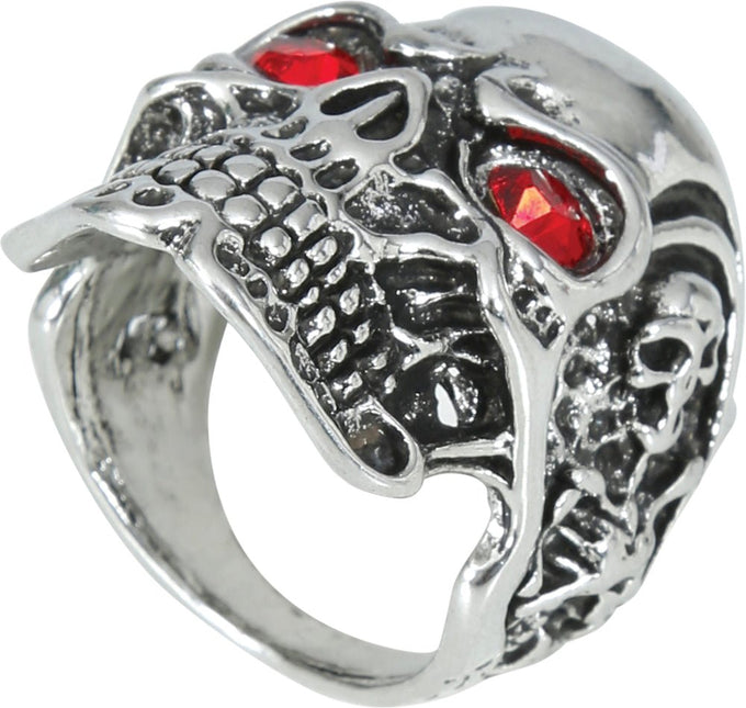 Rood Zilveren Ring Schedel van Fiestas Guirca koop je bij Partywinkel