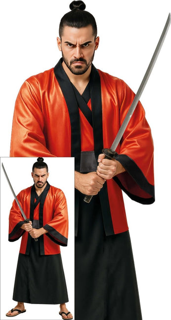 Rood Zwarte Kimono Heren 3 delig van Fiestas Guirca koop je bij Partywinkel