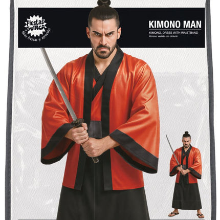 Rood Zwarte Kimono Heren 3 delig van Fiestas Guirca koop je bij Partywinkel
