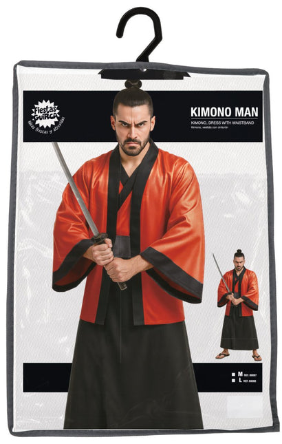 Rood Zwarte Kimono Heren 3 delig van Fiestas Guirca koop je bij Partywinkel