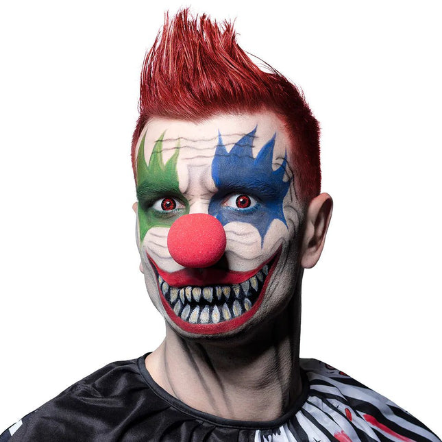Rood Zwarte Kleurlenzen Clown van Boland koop je bij Partywinkel