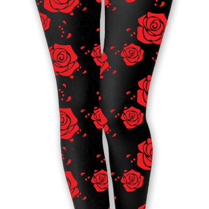 Rood Zwarte Panty Dames Rozen van Fiestas Guirca koop je bij Partywinkel