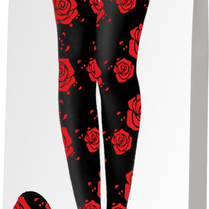Rood Zwarte Panty Dames Rozen van Fiestas Guirca koop je bij Partywinkel
