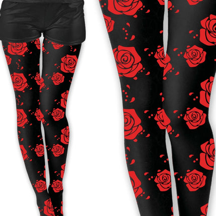 Rood Zwarte Panty Dames Rozen van Fiestas Guirca koop je bij Partywinkel