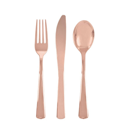 Rose Goud Bestek 19,7cm 18 delig van Unique koop je bij Partywinkel