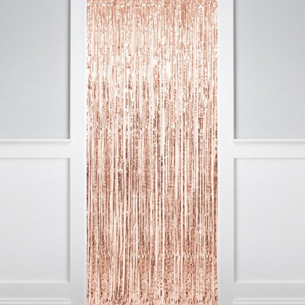 Rose Goud Deurgordijn Metallic 2m van Unique koop je bij Partywinkel