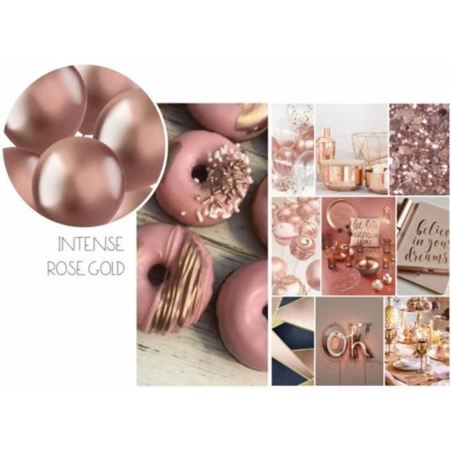 Rose Gouden Ballonnen Chroom 33cm 50st van Folat koop je bij Partywinkel