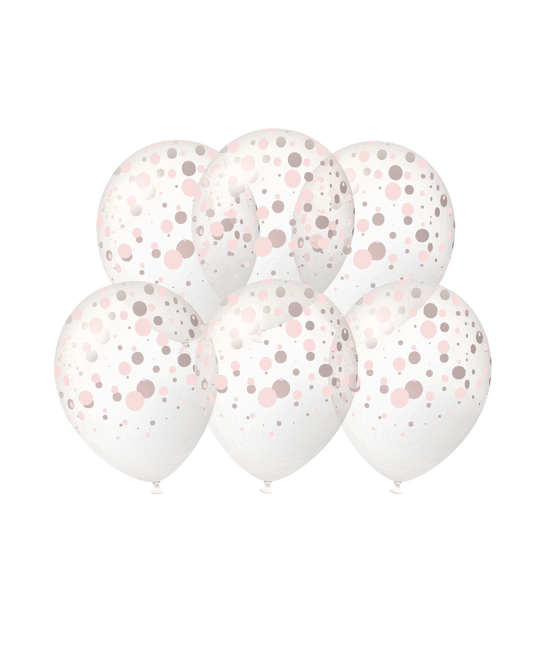 Rose Gouden Ballonnen Stippen 30cm 6st van Paper Dreams koop je bij Partywinkel