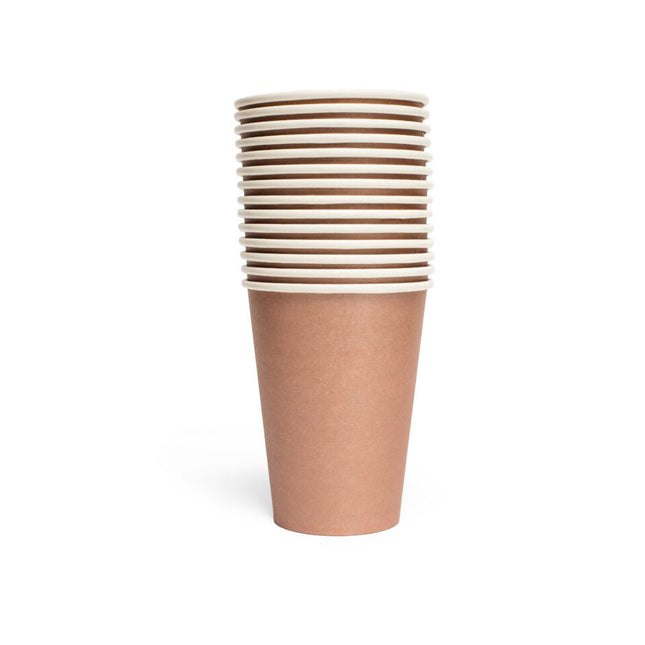 Rose Gouden Bekers Papier 210ml 14st van WeFiesta koop je bij Partywinkel
