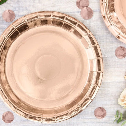 Rose Gouden Borden 23cm 6st van Partydeco koop je bij Partywinkel