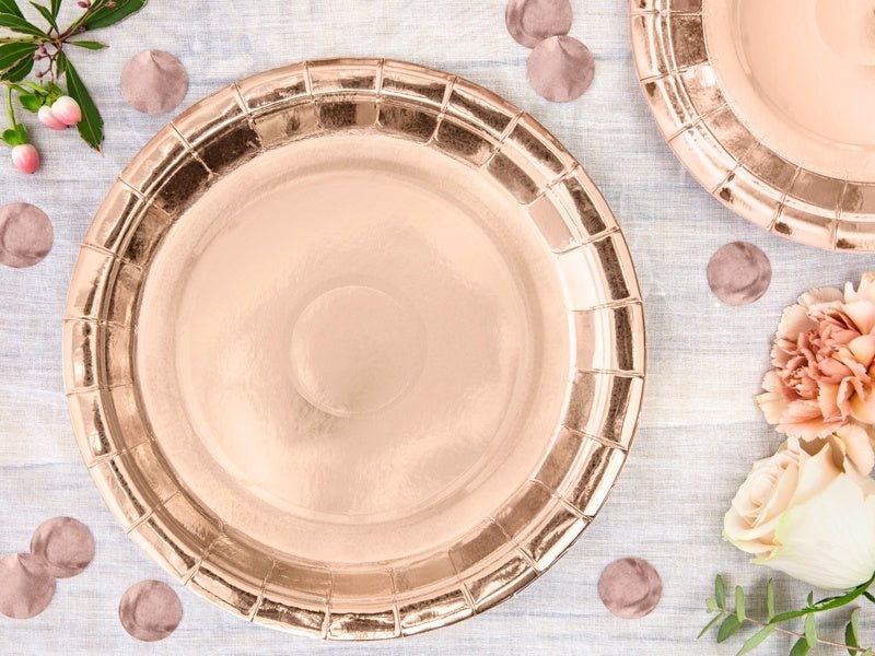 Rose Gouden Borden 23cm 6st van Partydeco koop je bij Partywinkel