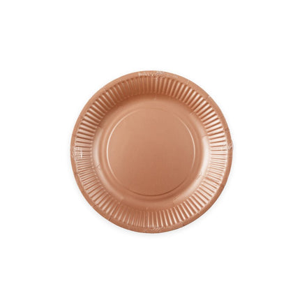 Rose Gouden Borden Papier 18cm 20st van WeFiesta koop je bij Partywinkel