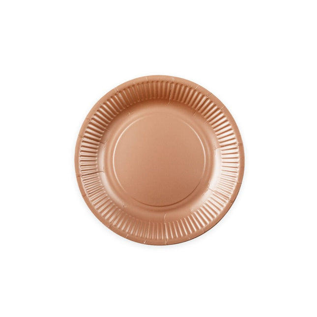 Rose Gouden Borden Papier 23cm 16st van WeFiesta koop je bij Partywinkel