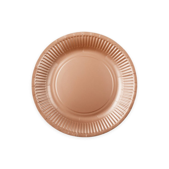 Rose Gouden Borden Papier 23cm 8st van WeFiesta koop je bij Partywinkel