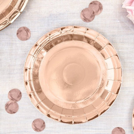 Rose Gouden Bordjes Karton 18cm 6st van Partydeco koop je bij Partywinkel