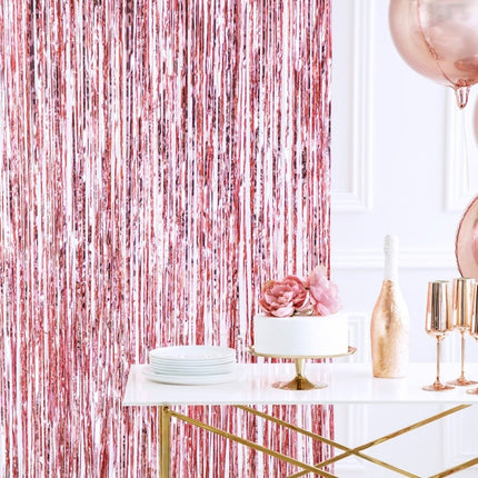 Rose Gouden Deurgordijn 2,5m van Partydeco koop je bij Partywinkel