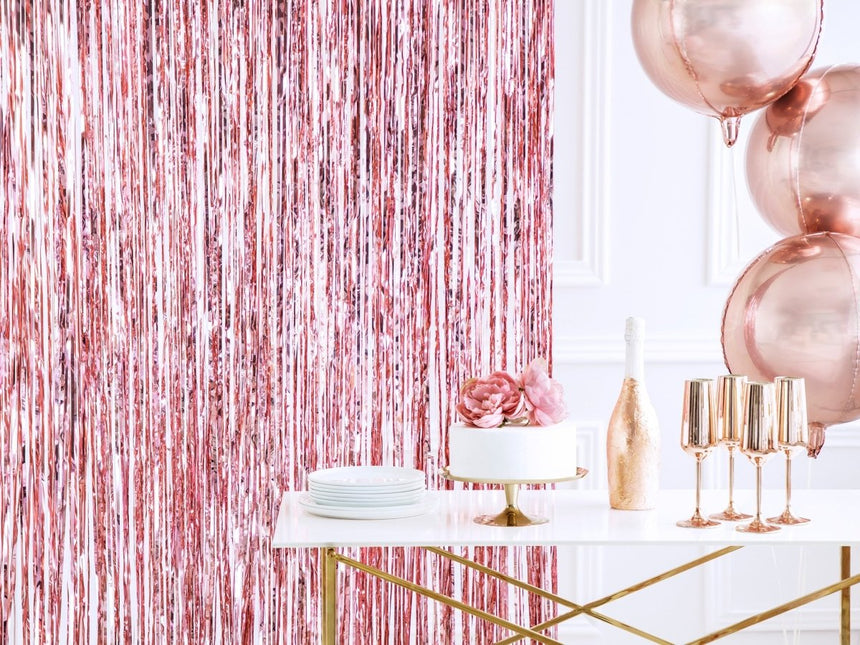 Rose Gouden Deurgordijn 2,5m van Partydeco koop je bij Partywinkel