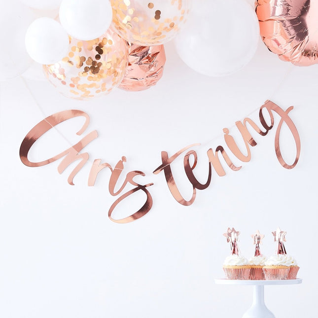 Rose Gouden Doopfeest Slinger Christening 1,5m van Ginger Ray koop je bij Partywinkel