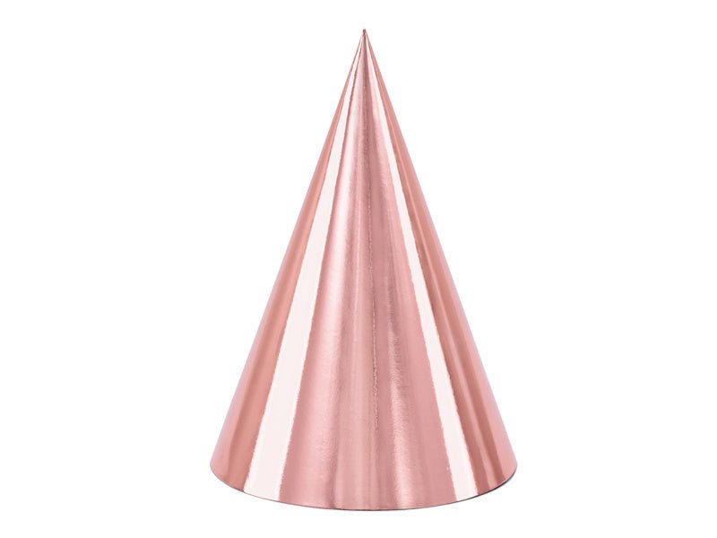Rose Gouden Feesthoedjes 16cm 6st van Partydeco koop je bij Partywinkel