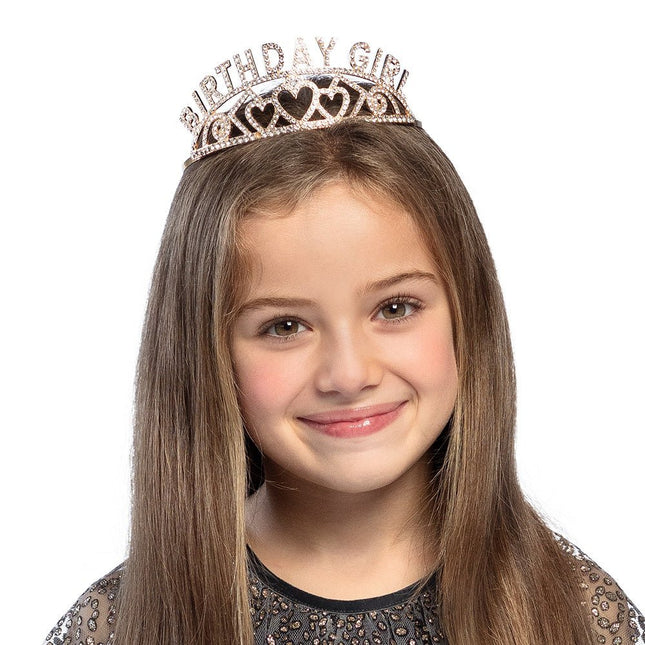 Rose Gouden Haarband Birthday Girl Metaal van Boland koop je bij Partywinkel