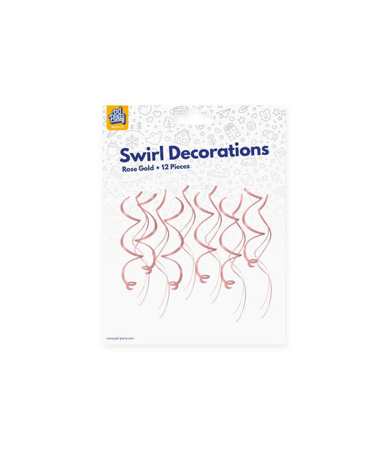Rose Gouden Hangdecoratie Swirls 12st van Paper Dreams koop je bij Partywinkel