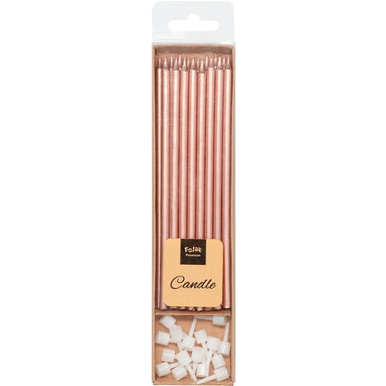 Rose Gouden Kaarsen 15cm 16st van Folat koop je bij Partywinkel