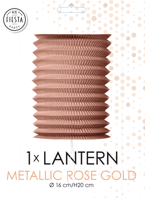 Rose Gouden Lampion Metallic 16cm van WeFiesta koop je bij Partywinkel