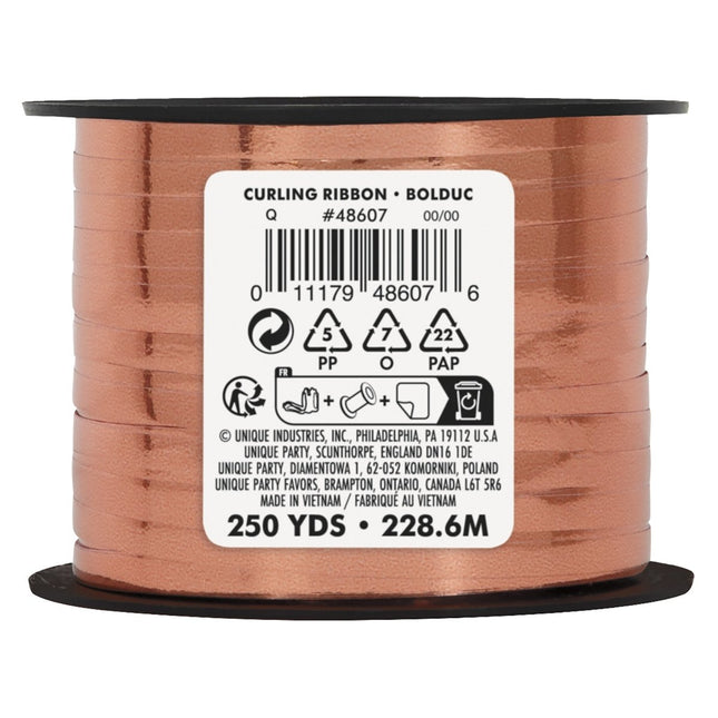 Rose Gouden Lint Metallic 228,6m van Unique koop je bij Partywinkel