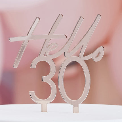 Rose Gouden Taarttopper 30 Jaar 10cm van Ginger Ray koop je bij Partywinkel