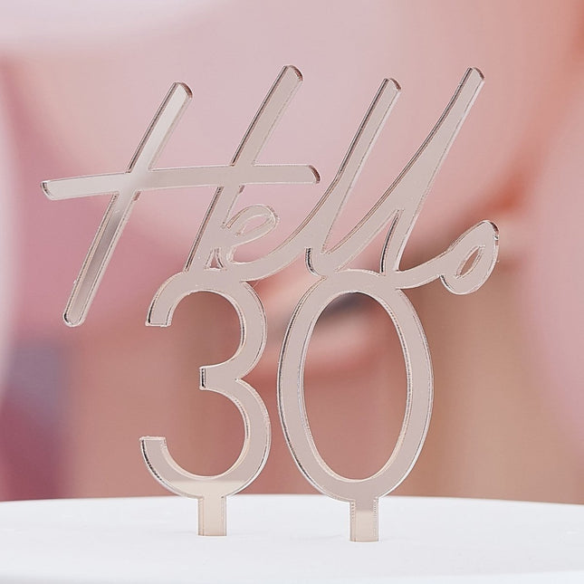 Rose Gouden Taarttopper 30 Jaar 10cm van Ginger Ray koop je bij Partywinkel